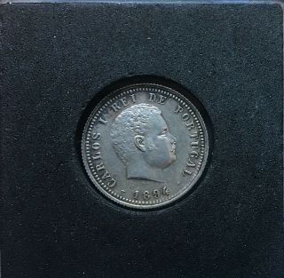 Portugal,  Rare 100 Reis,  1894,  Xf Silver