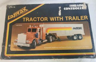 Vintage Latrax Corp Tractor With Trailer Ltx - 16 Radio Controlled (traxxxas) Rare