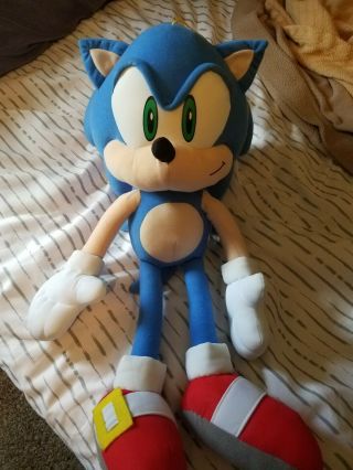 Sega Sonic The Hedgehog 24 Inch Tall Plush 2 Foot Rare "