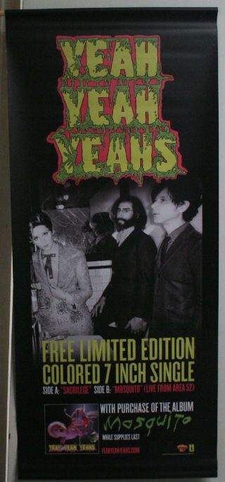 Yeah Yeah Yeahs Mosquito Rare Vinyl Banner Poster Double Sided 18x42 2013