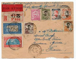 1931 Indo - China To France First Flight Cover,  Rare China Stamp,  Scarce