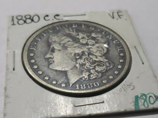 1880 - CC Morgan Silver Dollar Coin Carson City $1 - RARE DATE SCARCE 3