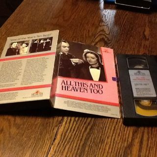 All This And Heaven Too (vhs) Rare Pper Clamshell Betty Davis Drama