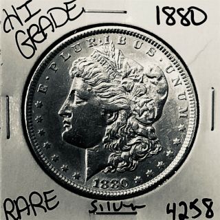 1880 Morgan Silver Dollar Hi Grade U.  S.  Rare Coin 4258