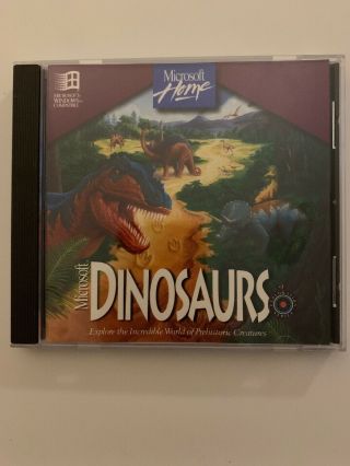 Microsoft Dinosaurs Pc Mac Cd - Rom 1993 Educational Rare