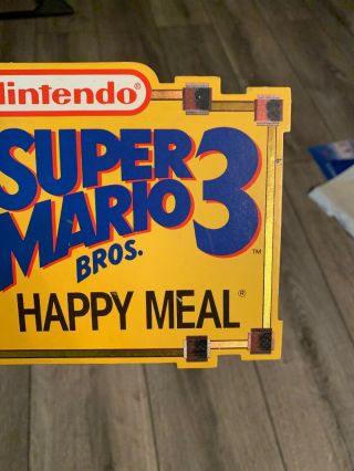 NES Nintendo MARIO BROS 3 McDonald ' s Happy Meal Toy Display Sign 1990 RARE 2