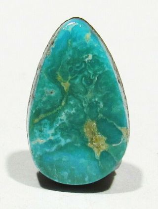 Finest Natural 3.  5ct Rare Aaa Gem Teal Blue Windy Ridge Turquoise Cab 15mm X 9mm