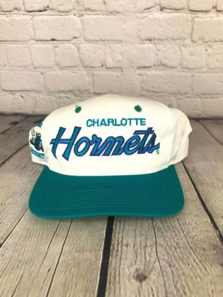 Rare Vintage The Game Big Logo Charlotte Hornets Snapback NBA Hat 90s Cap EUC 3