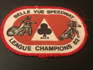 Belle Vue Aces - - - Speedway - - - League Champions 1982 - - - Rare - - Sew On Patch
