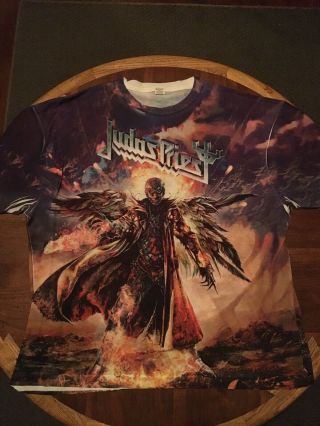 Rare Judas Priest Redeemer Of Souls 2xl Mens Shirt Metal Halford Sublivie Band