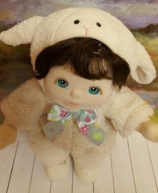 " My Child " Doll W Blue/green Eyes & Rare Lamb/sheep Outfit,  Vintage Mattel 1980s