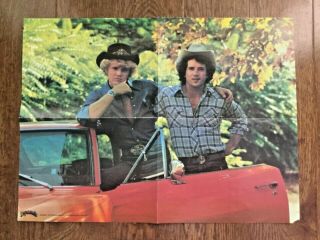 RARE Dukes Of Hazzard vintage Poster 1981 Dynamite Mag Insert Duke Boys and Car 2