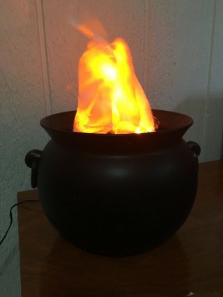 Rare 2002 Gemmy Halloween Prop Flame Light Cauldron 3