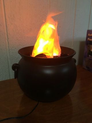 Rare 2002 Gemmy Halloween Prop Flame Light Cauldron 4