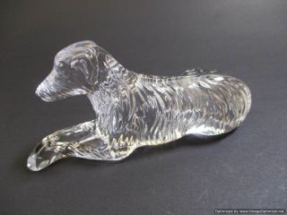 Rare Waterford Crystal Irish Dog Wolfhound Paperweight Figurine Sculpture