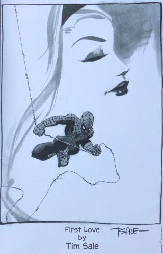 Tim Rare Spider - Man 2013 Print B/w Commission Art Signed 11x17 Last Two