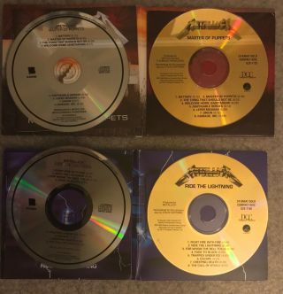 Dcc Two Rare Metallica 24 Kt Gold Cd Ride The Lightning And Master Of Puppets