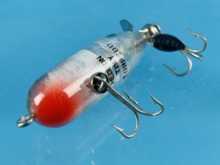 Heddon Tiny Torpedo Rare Color Clear Silver Scale Vintage Fishing Lure 6