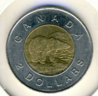 2010 Canada 2 Dollars (toonie) Rare Modern Day Coin The 14 Serations Variety