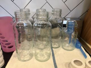 6 Dr Brown’s Rare Discontinued Glass Bottles 8oz And 4 Oz With Pink Sleeve