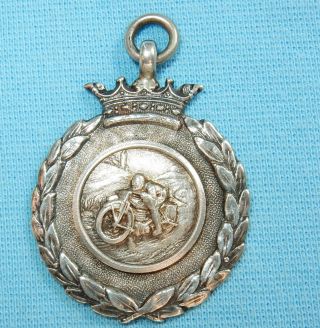 Rare 1931 Speedway Medal Silver Fob Motorcycling Club Woolaston Grass Track