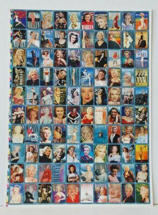 Marilyn Monroe Uncut Trading Card Set 1993 Rare Collectable Hollywood Posters