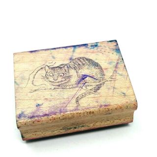 Cheshire Cat Alice In Wonderland Rare Vintage Rubber Stamp By Hero Arts 1984