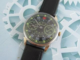 Molnija Aviator 1949 Years Very Rare Military Air Force Cal.  Chk - 6 Wrist Watch