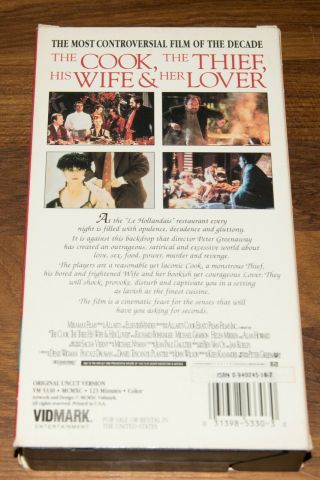 The Cook,  The Thief,  His Wife,  and Her Lover - Erotic CULT - VHS - RARE UNCUT 2