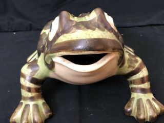 Rare Extra Large Vintage Brush McCoy Art Pottery Frog Figure 11 Inches Antique 2