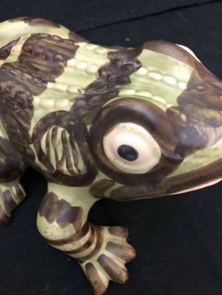 Rare Extra Large Vintage Brush McCoy Art Pottery Frog Figure 11 Inches Antique 4