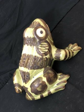 Rare Extra Large Vintage Brush McCoy Art Pottery Frog Figure 11 Inches Antique 5