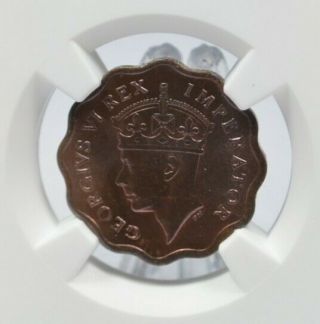 1944 Cyprus 1/2 Piastre,  King George Vi,  Ngc Ms64rb,  Rare In Unc