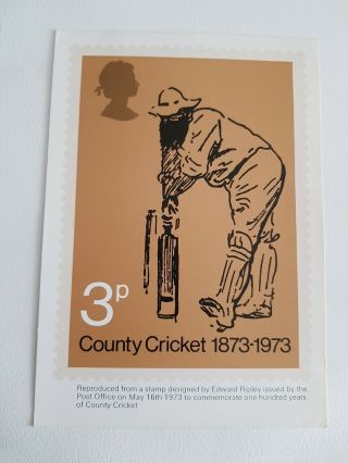 Rare County Cricket Phq Card 1973