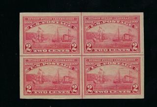 Us Scott 373 Nh Never Hinged & Mh Center Line Block Of Four Stamps - Rare