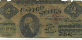 $2 " 1862 " (united States Note) $2 " 1862 " 1862 " Hamilton " Rare $2 1862 U.  S.  Note