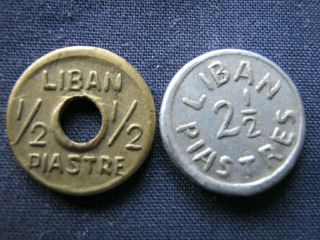 Lebanon - Wartime ½ & 2½ Piastres Well Struck - Rare In This Conditi On