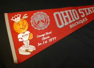 RARE 1977 OSU OHIO STATE BUCKEYES ORANGE BOWL FOOTBALL PENNANT WOODY HAYES 2