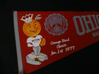 RARE 1977 OSU OHIO STATE BUCKEYES ORANGE BOWL FOOTBALL PENNANT WOODY HAYES 4