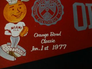RARE 1977 OSU OHIO STATE BUCKEYES ORANGE BOWL FOOTBALL PENNANT WOODY HAYES 7
