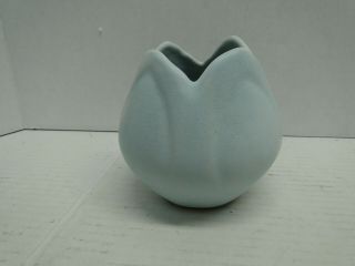 Rare Pale Blue Van Briggle Tulip Leaf Vase 3 3/4 