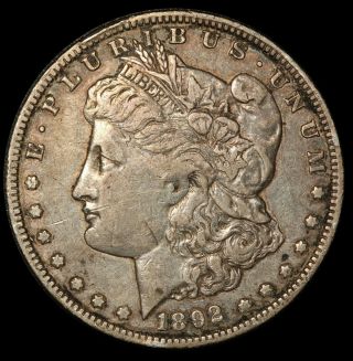 1892 - O U.  S.  Morgan Silver $1 One Dollar Coin - Rare Key Date