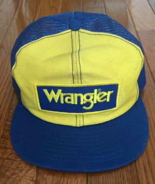 Rare Vintage Wrangler Jeans Nascar Patch Mesh Trucker Cap Hat - One Size