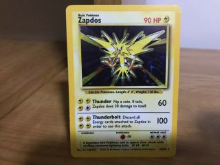 Pokemon Card Zapdos Base Set Rare Holo 16/102 In