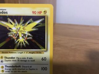 Pokemon Card Zapdos Base Set Rare Holo 16/102 in 5