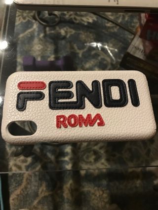 Fendi Roma Case Iphone Xs/x Case White Designer Rare Discontinued