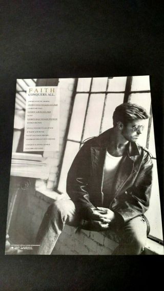 George Michael " Faith Conquers All " (1989) Rare Print Promo Poster Ad