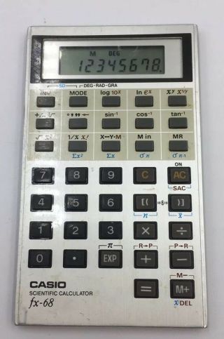 Rare Casio Fx - 68 Scientific Mini Calculator Credit Card Size Fx68