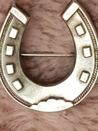 Rare Silver Brooch Stunning Lucky Horse Shoe
