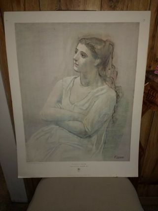 Vintage Museum Of Modern Mega Rare Poster Of Picasso : Woman In White